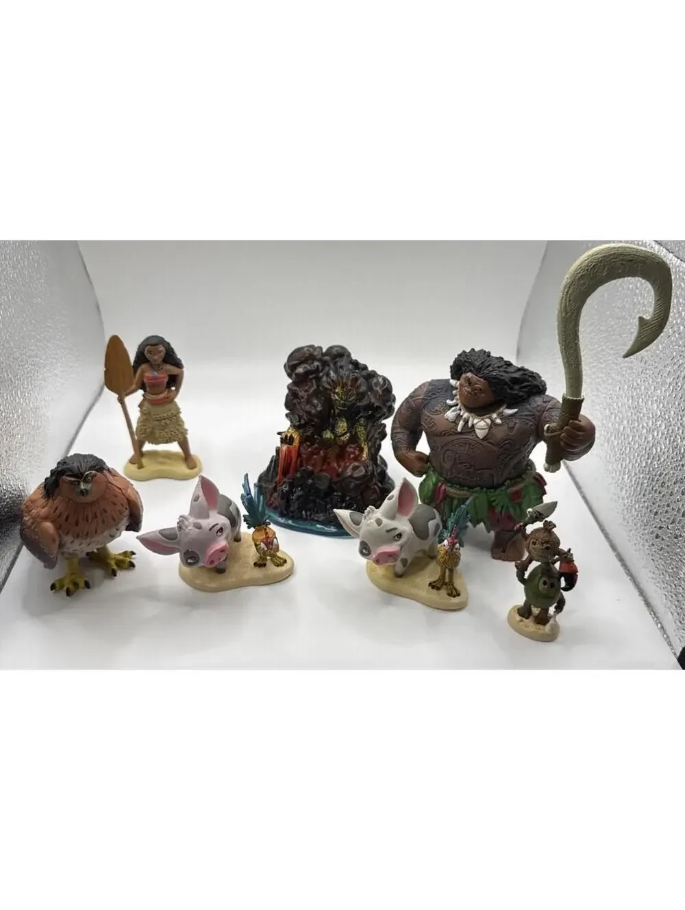 Lot of 6 Moana Figures Small PVC Plastic Walt Disney Princess Toys Cake Toppers